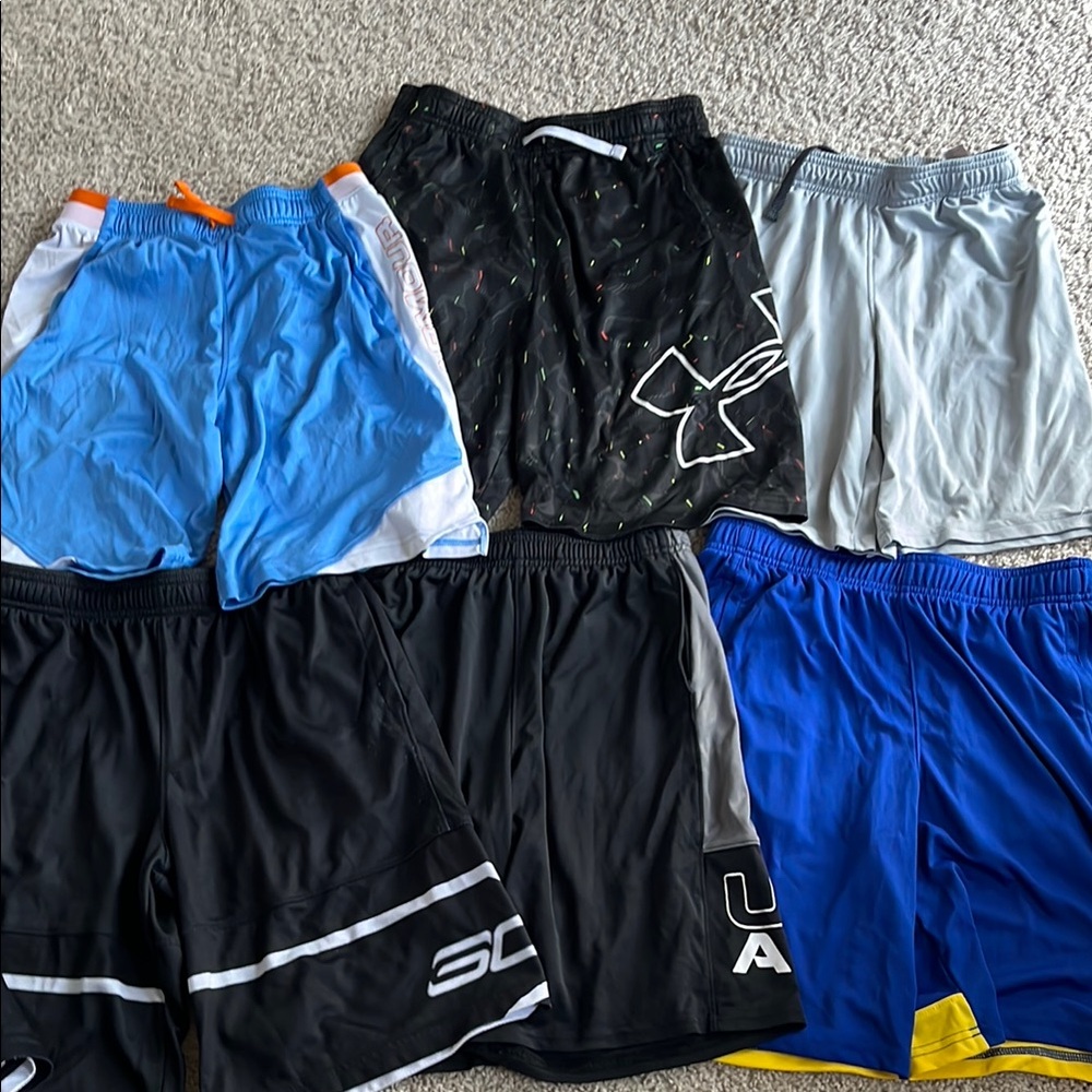 Under Armour Black, Blue, and Gray Shorts Set